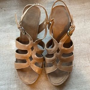 Tan Wedge Sandals